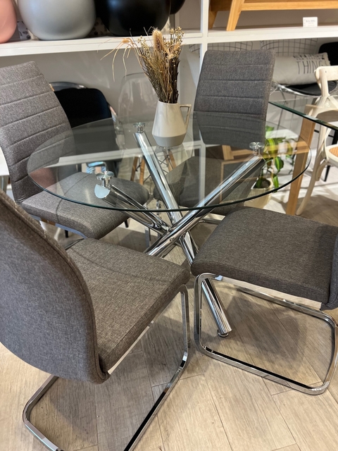 Imagen de Silla Mónaco tapizada Gris