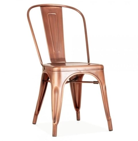 Silla Diseño Tolix Plateada Metal - comprar online