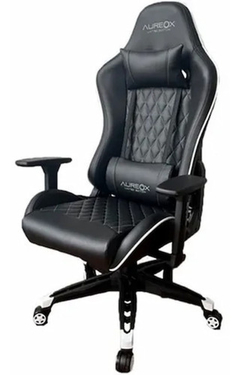 SILLA GAMER AUREOX LE1000 CUERO SINTETICO EDICION LIMITADA NEGRO Y BLANCO