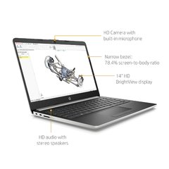 NOTEBOOK HP - Pantalla 14" - AMD Ryzen 3 3200U - Memoria 4GB - Disco SSD M.2 128GB - Color Whisper Silver - comprar online