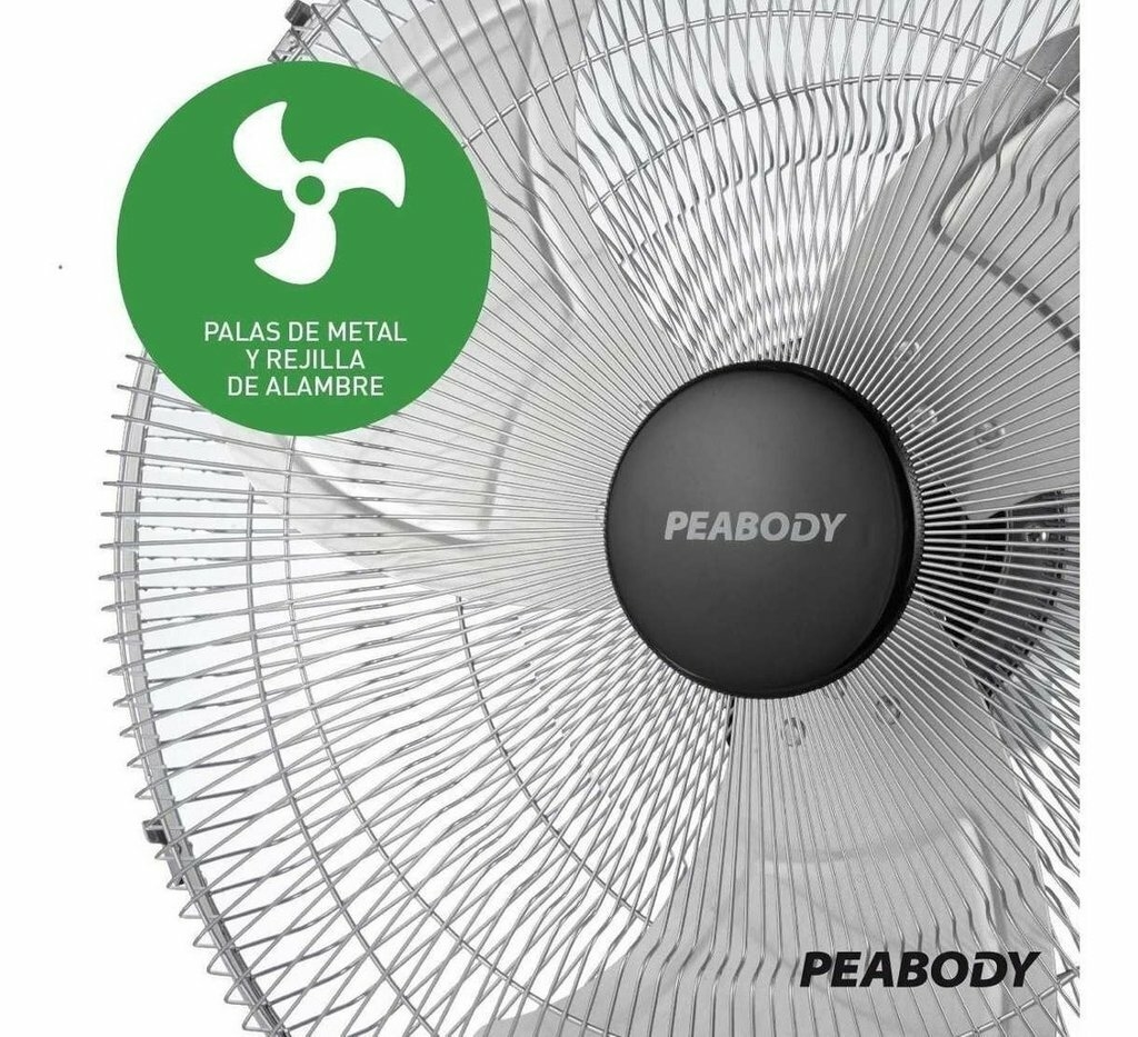 Turbo Ventilador Peabody VP150 20" Con Paletas De Metal Y 3 Velocidades