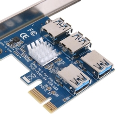 ADAPTADOR PCIE X1 MULTIPLICADOR A 4 PCIE X4 MINERIA