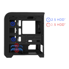 GABINETE GAMER GAMEMAX H601 BR NEGRO - ROJO - FAN INCLUIDOS - Hard Rosario