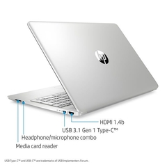 NOTEBOOK HP Intel i3 1005G1 4GB SSD M.2 128GB Whisper Silver Pantalla 15.6" en internet