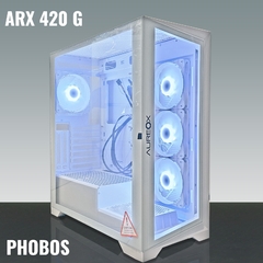 GABINETE AUREOX PHOBOS - ARGB FAN WHITE FRAME + CONTROLADORA + LATERAL Y FRENTE VIDRIO TEMPLADO