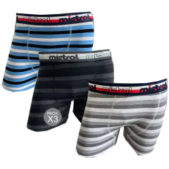 ART 19918 BOXER DE ALGODON CON LYCRA RAYADO FANTASY II PACK X3