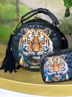 BOLSO REDONDO NEGRO TIGRE - comprar online