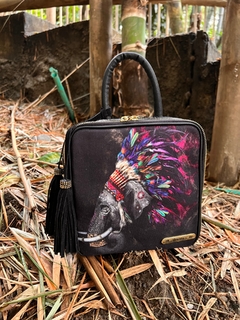 BOLSO CUADRADO ELEFANTE PENACHOS - comprar online