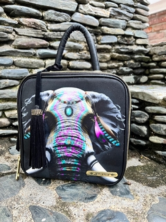 BOLSO CUADRADO NEGRO ELEFANTE GITANA - tienda online