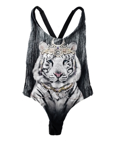VESTIDO DE BAÑO Y/O BODY (TIRAS CRUZADAS) Tigre de poder plata en internet