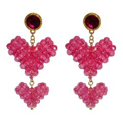 BRINCO LISTEN TO YOUR HEART PINK BEADS