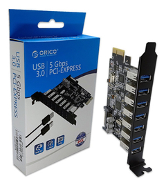 PLACA PCI-E 7 PORTAS USB 3.0 ORICO PVU3-7U-V1 - loja online