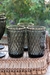 Vaso azul con borde dorado - comprar online