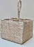 Portacubiertos Cuadrado rattan blanco