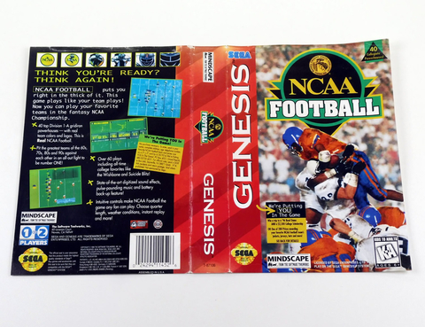 Encarte Ncaa Football Original Sega Mega Drive - Genesis