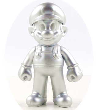Boneco Mario Odyssey Prata Em Pvc 12cm