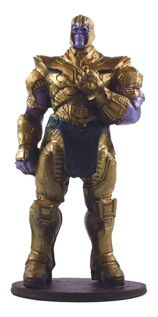 Boneco Thanos De Armadura Vingadores Em Resina 20cm