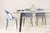 Combo mesa Rostock pata negra + 6 sillas Lier lino gris - tienda online