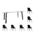 Combo mesa Rostock pata negra + 6 sillas Black velvet - tienda online
