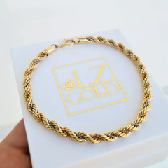 Pulseira cordão baiano três cores grossa Ouro 18k - comprar online