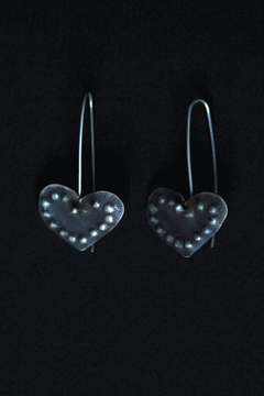 AROS CORAZON NEGRO MEDIANO - La joyeria
