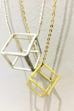 COLLAR CUBO CORTO. PLATA 925 en internet
