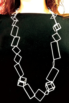 COLLAR CUBOS GRANDE. PLATA 925 - comprar online