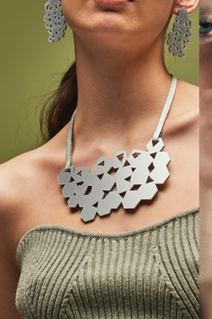 COLLAR GEO PLATA - comprar online