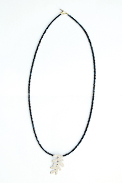 COLLAR MALEZA CORTO ENHEBRADO EN ZAFIROS . PLATA 925 - comprar online