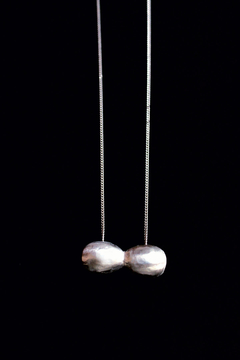 COLLAR OVO DOBLE CONVEXO. PLATA 925