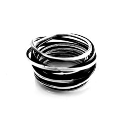 ANILLO HILOS. PLATA 925 en internet