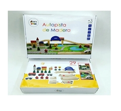 Autopista De Madera Didáctica Para Armar con 29 Piezas Rampa Autos - comprar online