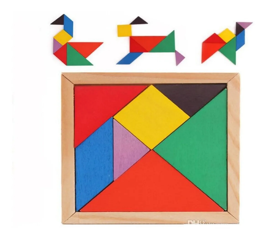 Tangram De Madera Rompecabezas 7 Piezas Didáctico Geometria