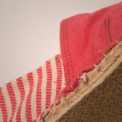 Alpargata MEDITERRÁNEA Caña Rayada Fucsia y Blanca y Capellada Lisa Fucsia - comprar online