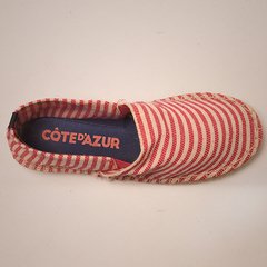 Alpargata MEDITERRÁNEA Rayada Fucsia y Blanca - comprar online