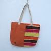 Bolso Bicolor CORRALEJO Liso Naranja y Rayas Fucsia, Naranja, Marrón y Amarillo