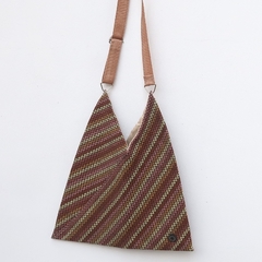 Bolso Picos TAPUAETAI Triángulos Marrón con Tira Marrón