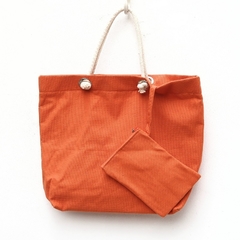Bolso con Soga SARAKINIKO Liso Naranja - comprar online