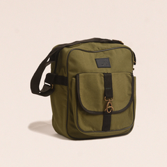 Bolso Cuadradro FALASSARNA Liso Verde con Tira Negra