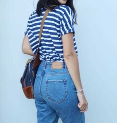 Remera Mangas Cortas HANALEI Rayada Azul y Blanca - comprar online