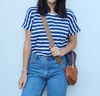 Remera Mangas Cortas HANALEI Rayada Azul y Blanca
