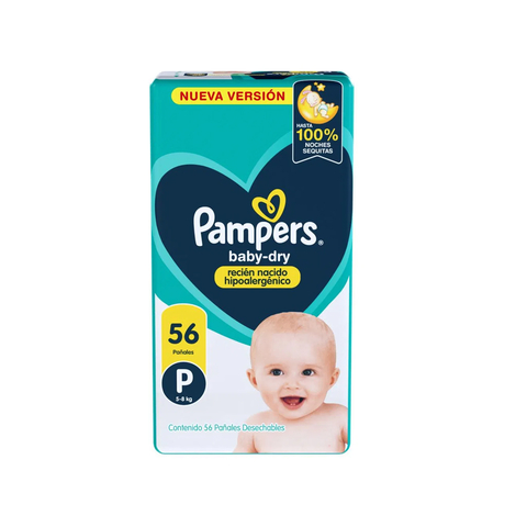 Pampers Baby Dry Pequeño P x 56