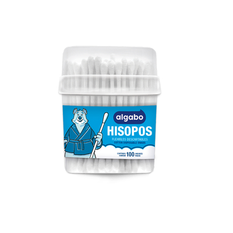 Hisopos algodón tubo Algabo x100 U