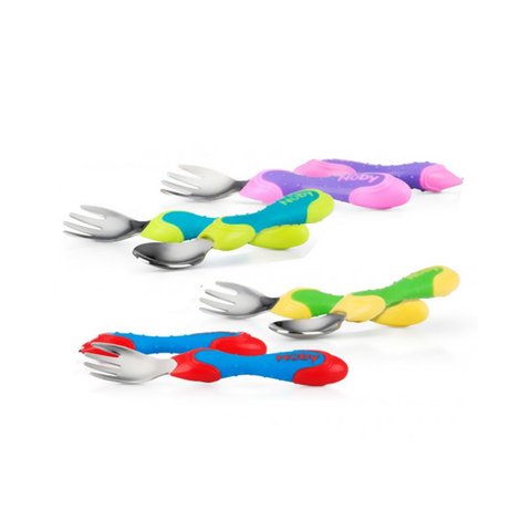 Cuchara y Tenedor Metal Nuby - comprar online