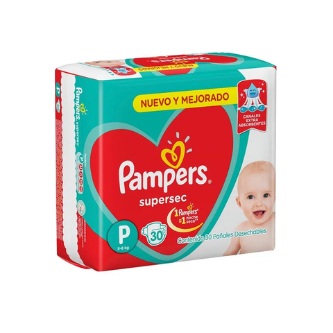 Pampers Supersec Talle P Pequeño x30