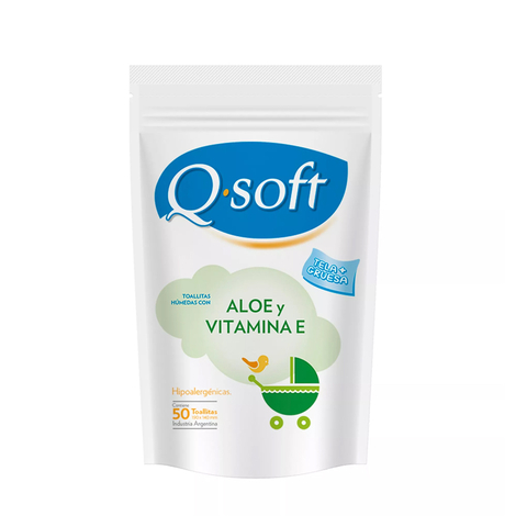 Toallas Q-Soft aloe vera x 50U.