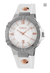 RELOJ FERAUD DAMA LINEA UNISEX CAJA EN ACERO INOXIDABLE CORREA EN CAUCHO BLANCO CRISTAL MINERAL LF40019LBR