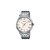 RELOJ CASIO CABALLERO CORREA EN ACERO DIAL BLANCO CON NUMEROS ROMANOS RESISTENTE AL AGUA 50M MTP-TW100D-2A