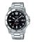 RELOJ CASIO CABALLERO CAJA Y CORREA EN ACERO INOXIDABLE DIAL NEGRO CRISTAL MINERAL CRONOMETRAJE REGULAR RESISTENCIA AL AGUA 50M MTP-VD01D-1E