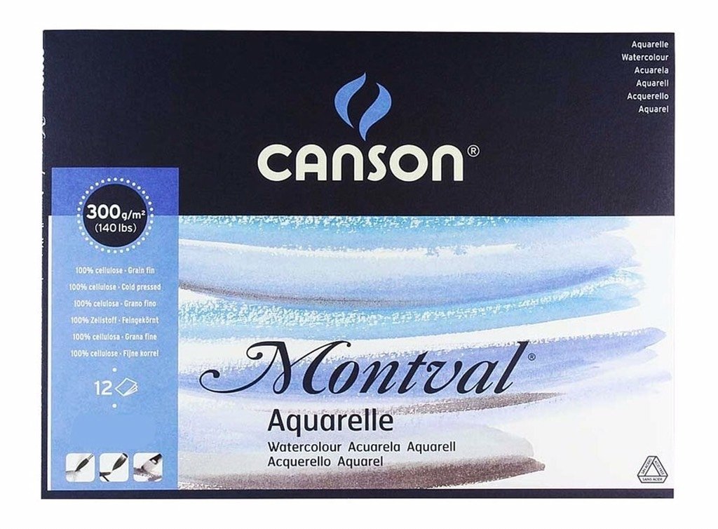 Block De Hojas Para Acuarela Canson Montval 300grs 24x32 X 12 Unidades